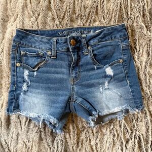 American Eagle Outfitters Distressed Blue Jean Shorts